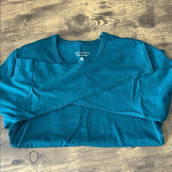 Wool Women's Long Sleeve Top - Teal - Picture 3 of 4